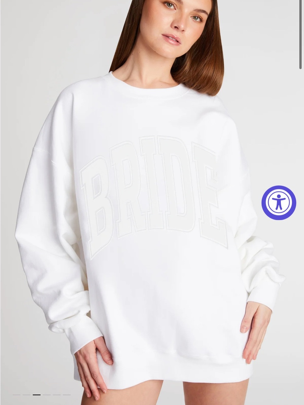 The Bar BRIDE Oversized Sweatshirt - White in XL